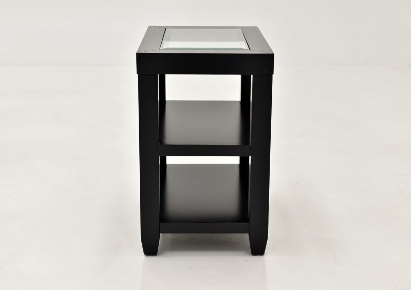 Black Urban Chairside Table by Jofran Showing the Side View | Home Furniture Plus Bedding