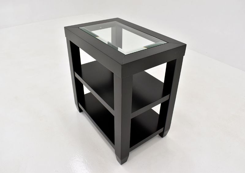 Black Urban Chairside Table by Jofran Showing the Angle View | Home Furniture Plus Bedding