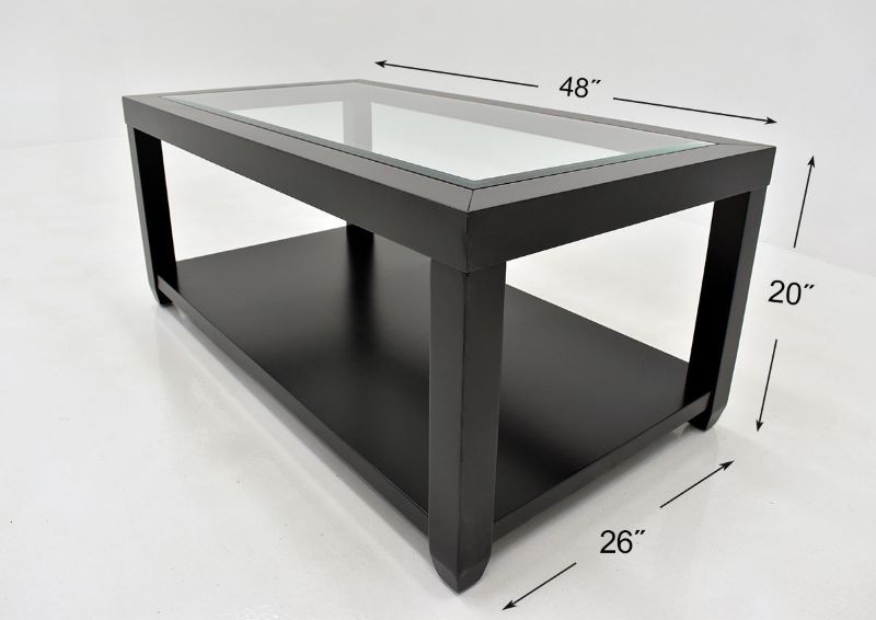 Black Urban Coffee Table by Jofran Showing the Dimensions | Home Furniture Plus Bedding
