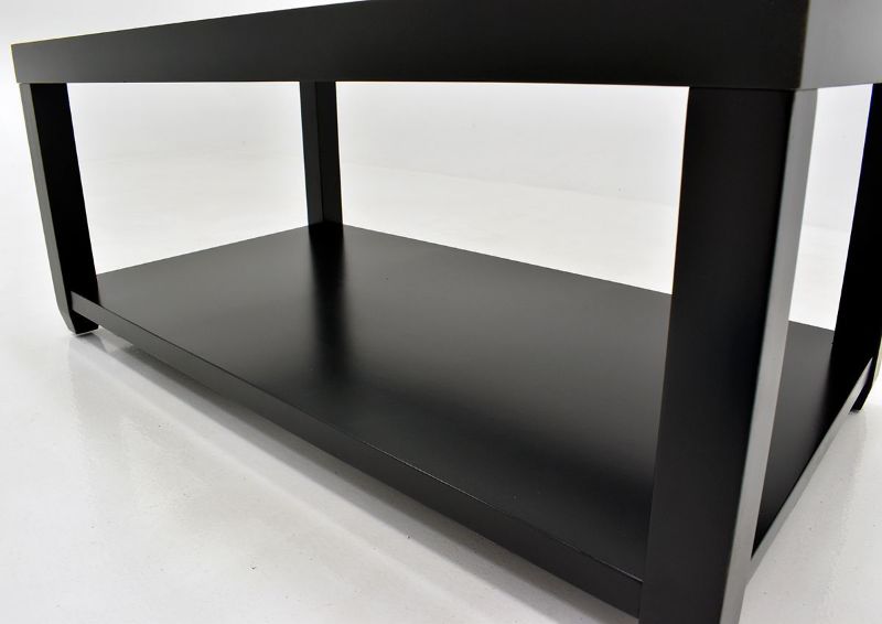 Black Urban Coffee Table by Jofran Showing the Lower Shelf | Home Furniture Plus Bedding