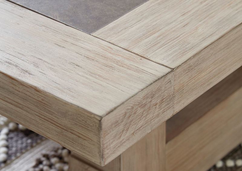Close Up of the Corner Edge of the Hennington Coffee Table | Home Furniture Plus Bedding