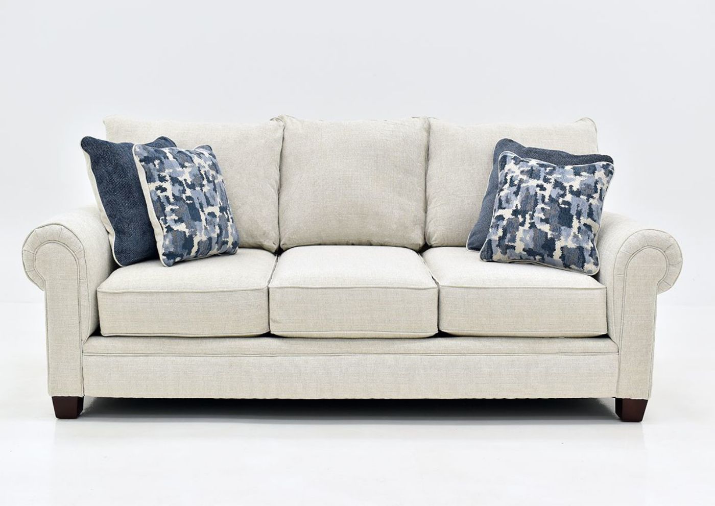 Off White Dante Flax Sofa by Albany Showing the Room View, Made in the USA | Home Furniture Plus Bedding