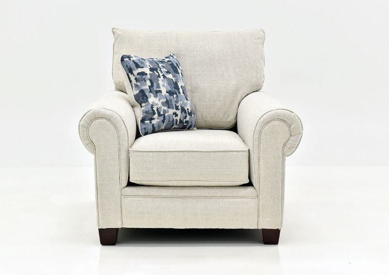 Off White Dante Flax Chair by Albany, Showing the Front View, Made in the USA | Home Furniture Plus Bedding