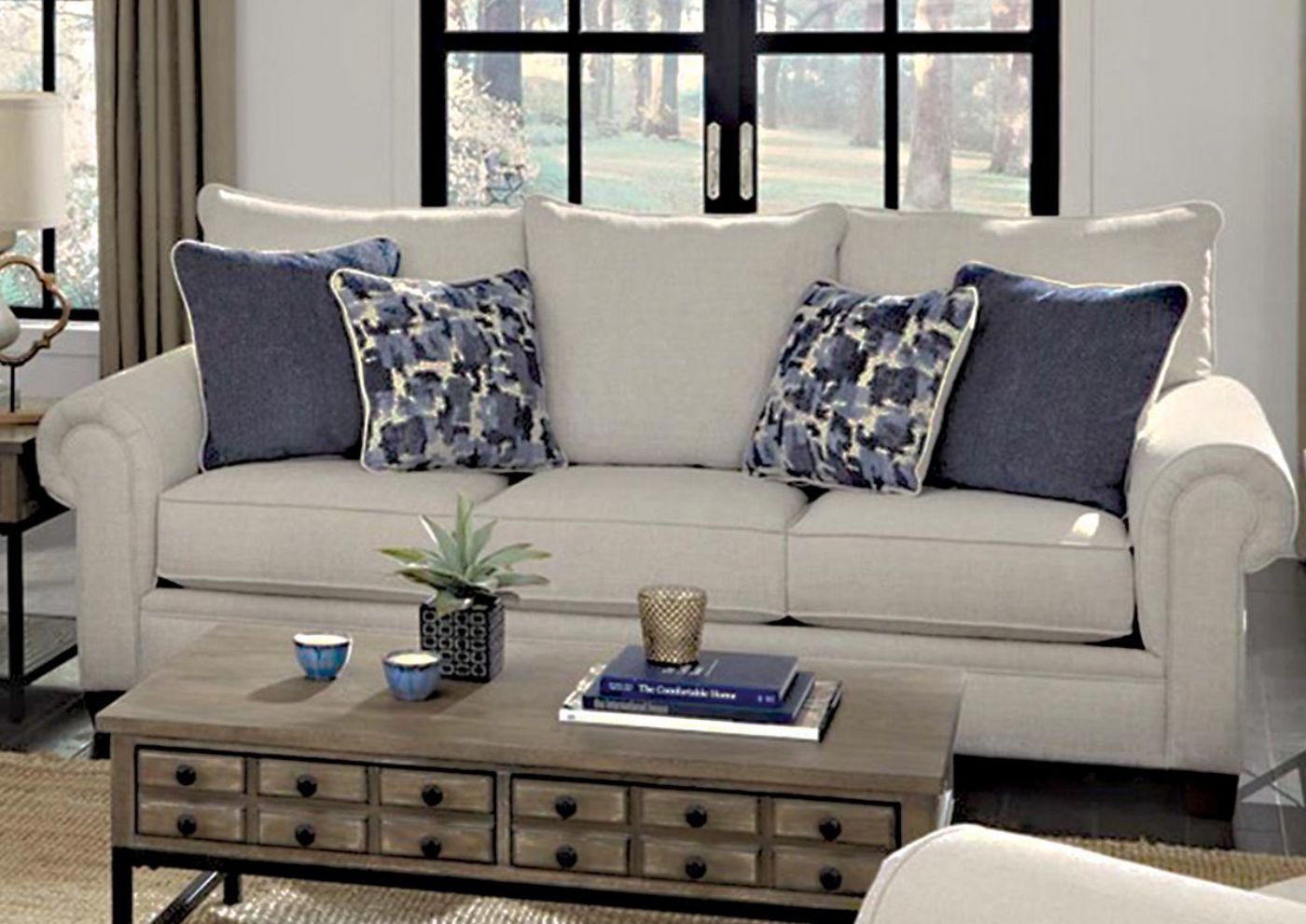 Off White Dante Flax Sofa by Albany, Made in the USA | Home Furniture Plus Bedding