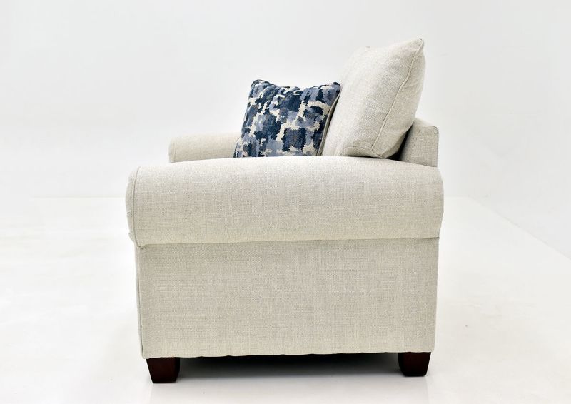 Off White Dante Flax Chair by Albany, Showing the Side View, Made in the USA | Home Furniture Plus Bedding