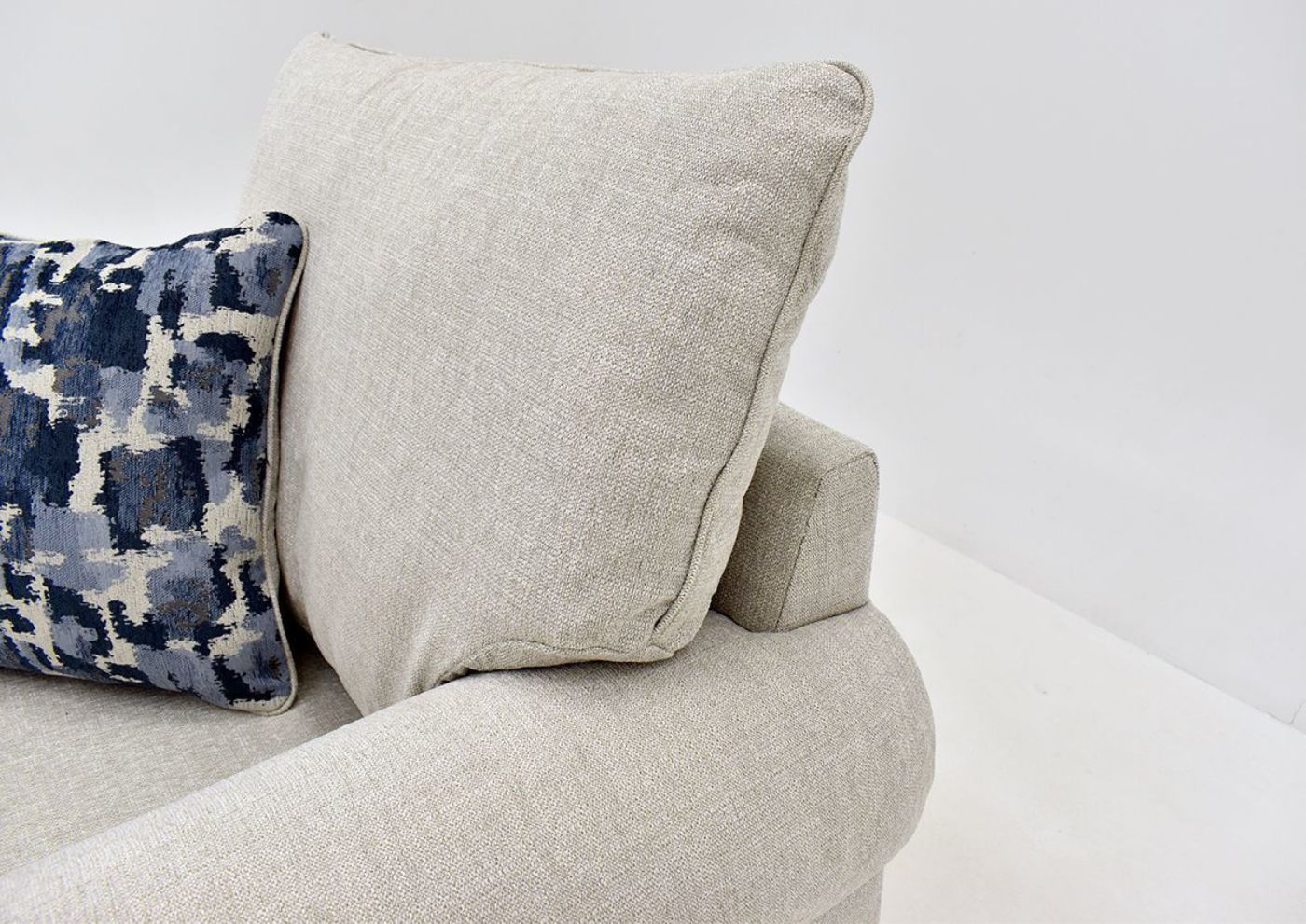 Off White Dante Flax Chair by Albany, Showing the Seat Back Detail, Made in the USA | Home Furniture Plus Bedding