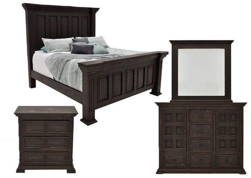 Dark Brown Chalet King Size Bedroom Set by Vintage Furniture Showing the Group | Home Furniture Plus Bedding