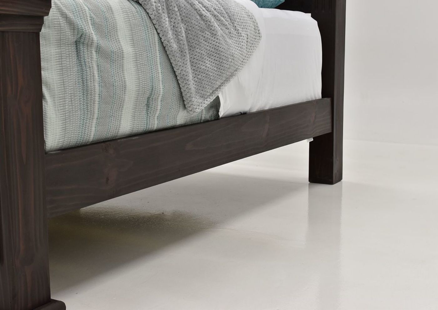 Dark Brown Chalet King Size Panel Bed by Vintage Furniture Showing the Side View | Home Furniture Plus Bedding
