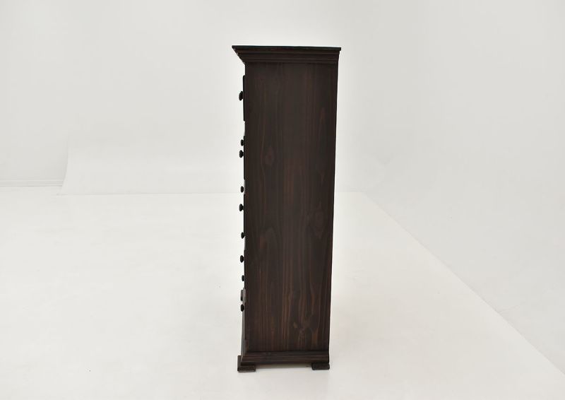 Dark Brown Chalet Chest of Drawers by Vintage Showing the Side View | Home Furniture Plus Bedding