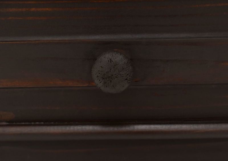 Dark Brown Chalet 3 Drawer Nightstand by Vintage Showing the Drawer Knob | Home Furniture Plus Bedding