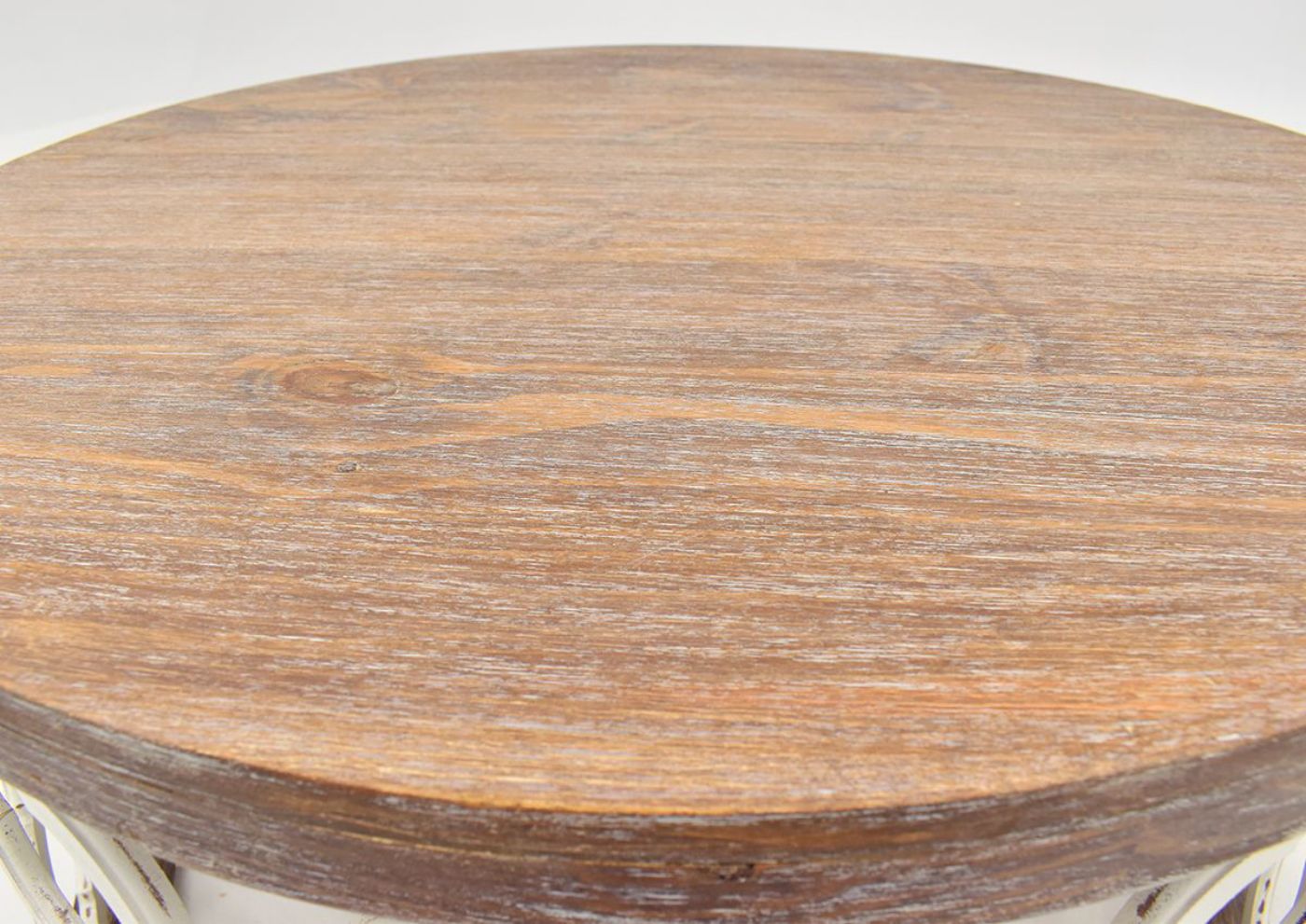 Brown and White Brocade End Table by Vintage Furniture Showing the Table Top | Home Furniture Plus Bedding