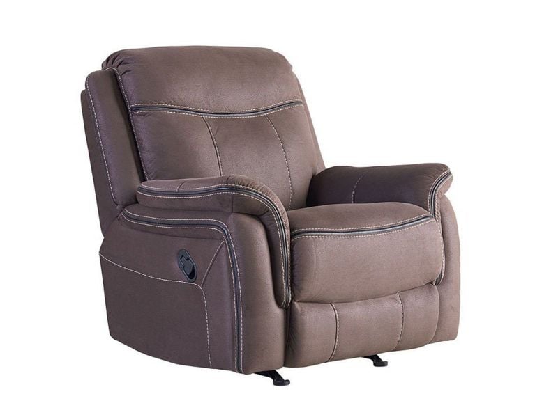 Chocolate Brown Champion Rocker Recliner by Standard Furniture Showing the Angle View | Home Furniture Plus Bedding