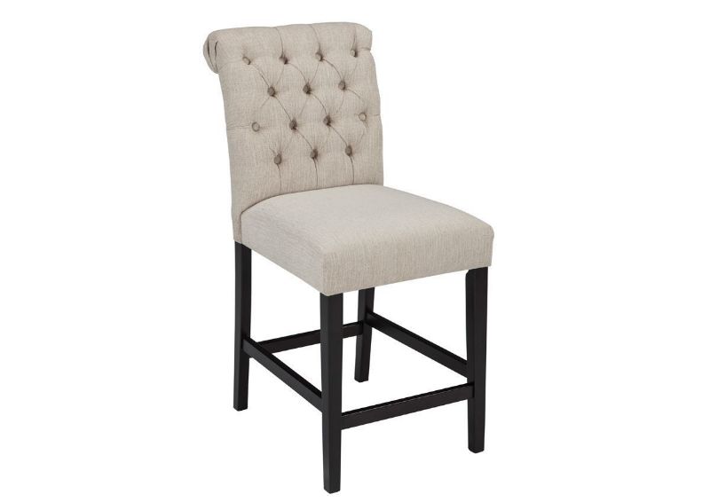 Off White Tripton 24 Inch Upholstered Stool by Ashley Showing the Angle View | Home Furniture Plus Bedding