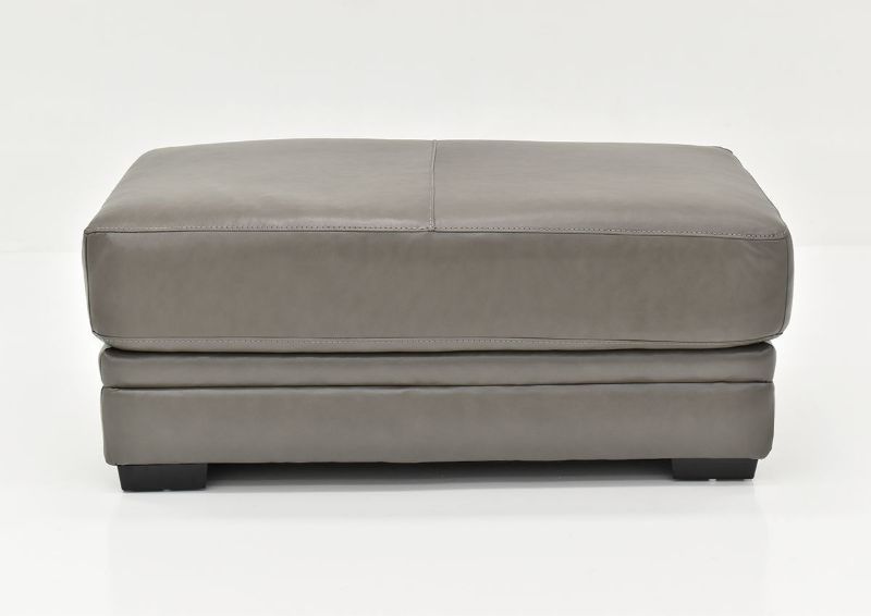 Gray Lizette Leather Ottoman by Franklin Furniture, Showing the Front View, Made in the USA | Home Furniture Plus Bedding
