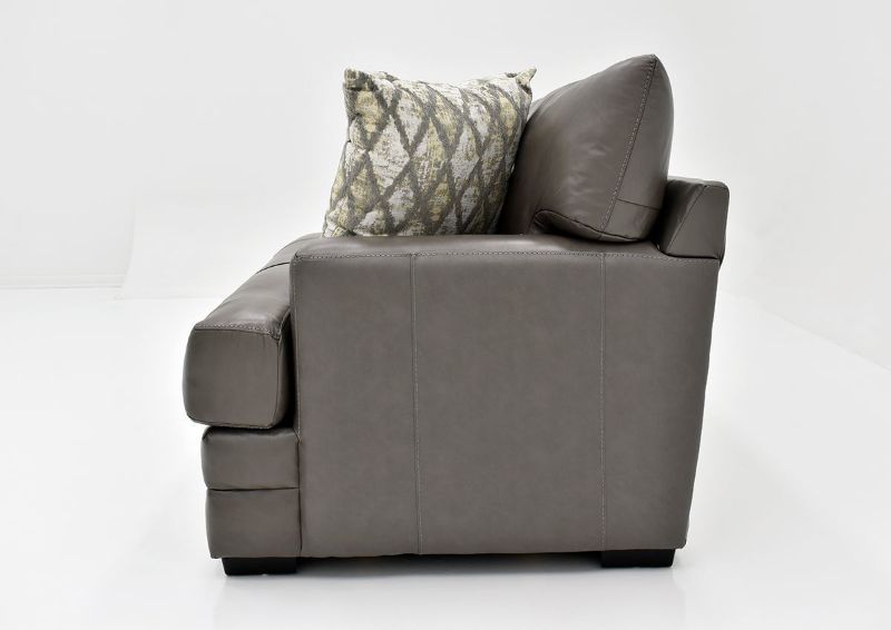 Gray Lizette  Leather Chair by Franklin Furniture Showing the Side View, Made in the USA | Home Furniture Plus Bedding