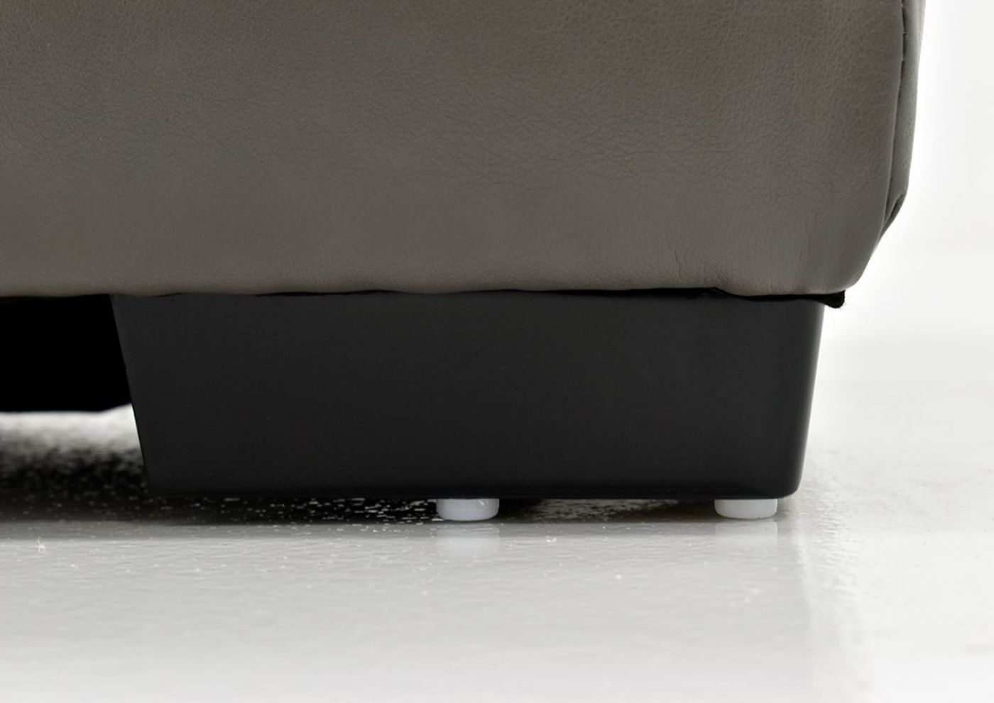 Gray Lizette Leather Ottoman by Franklin Furniture, Showing the Block Foot, Made in the USA | Home Furniture Plus Bedding