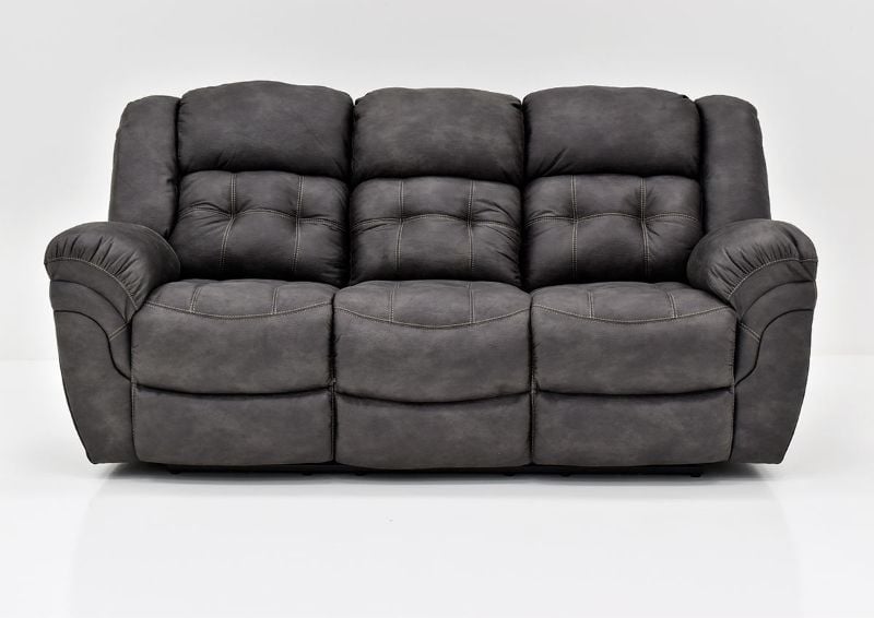Gray Denton POWER Reclining Sofa by HomeStretch Showing the Front View, Made in the USA | Home Furniture Plus Bedding