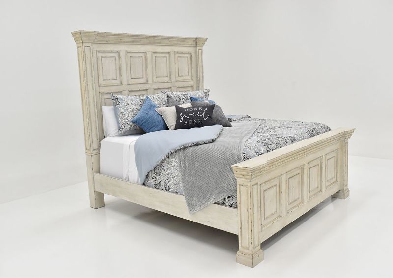 White Big Valley Queen Size Bed by Liberty Furniture Showing the Angle View | Home Furniture Plus Bedding
