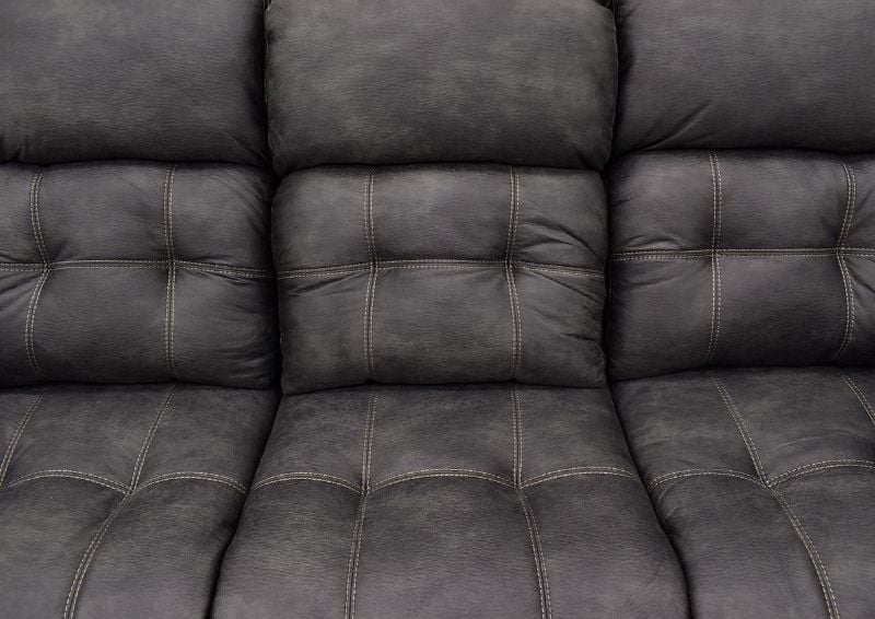 Gray Denton POWER Reclining Sofa by HomeStretch Showing the Tufted Upholstery Detail, Made in the USA | Home Furniture Plus Bedding