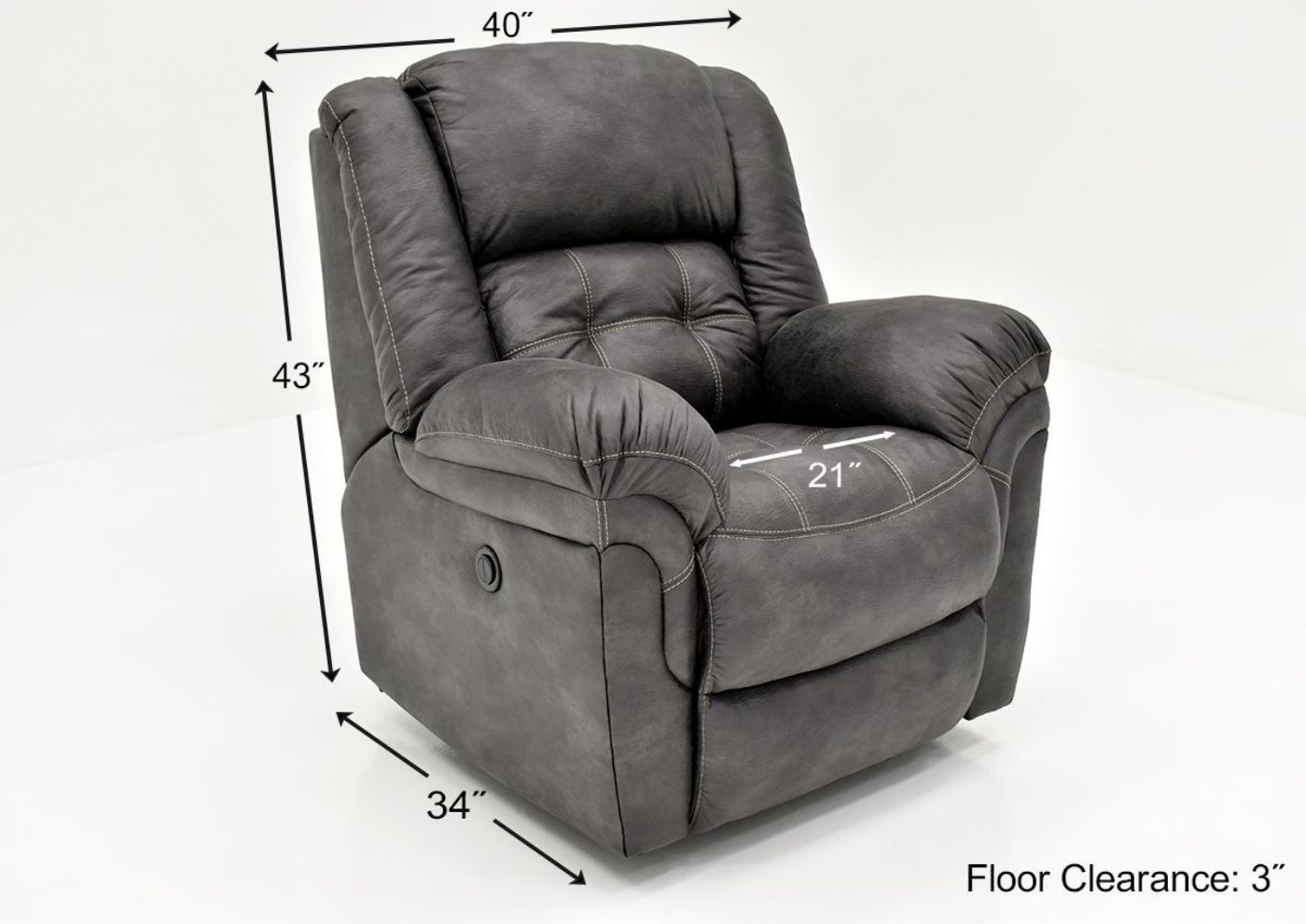 Picture of Denton POWER Rocker Recliner - Gray