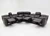 Gray Denton Reclining Sectional Sofa Set by HomeStretch Showing the Front View With the Recliners Open, Made in the USA | Home Furniture Plus Bedding