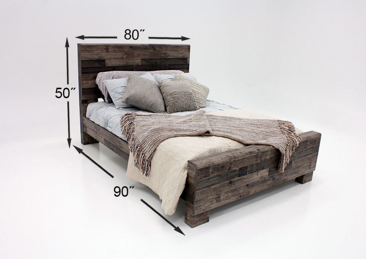 Measurement Details on the Gray Brown Derekson King Size Bed by Ashley Furniture | Home Furniture Plus Bedding