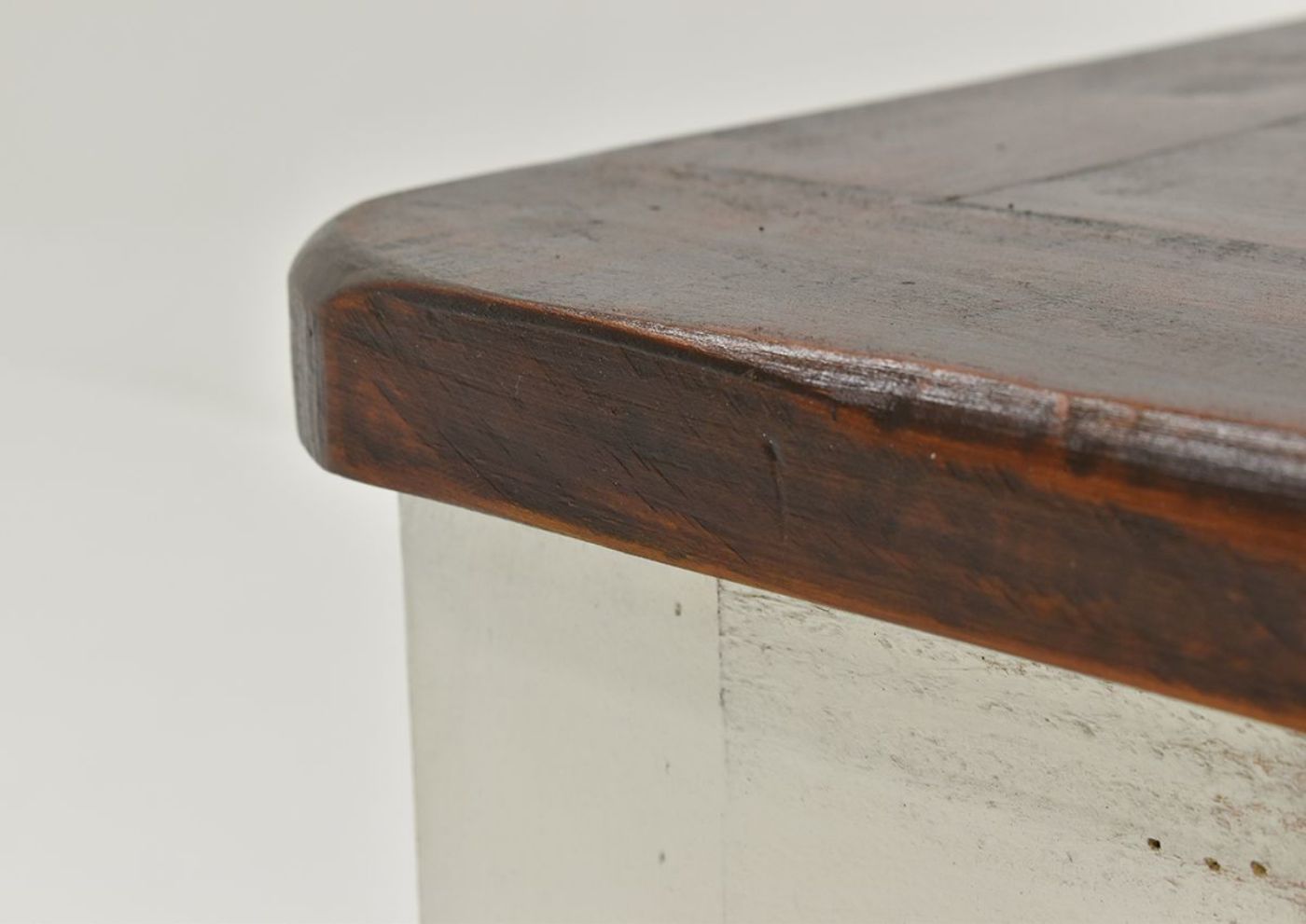 White and Brown Cottage End Table by Vintage White Showing the Two-Tone Finish | Home Furniture Plus Bedding