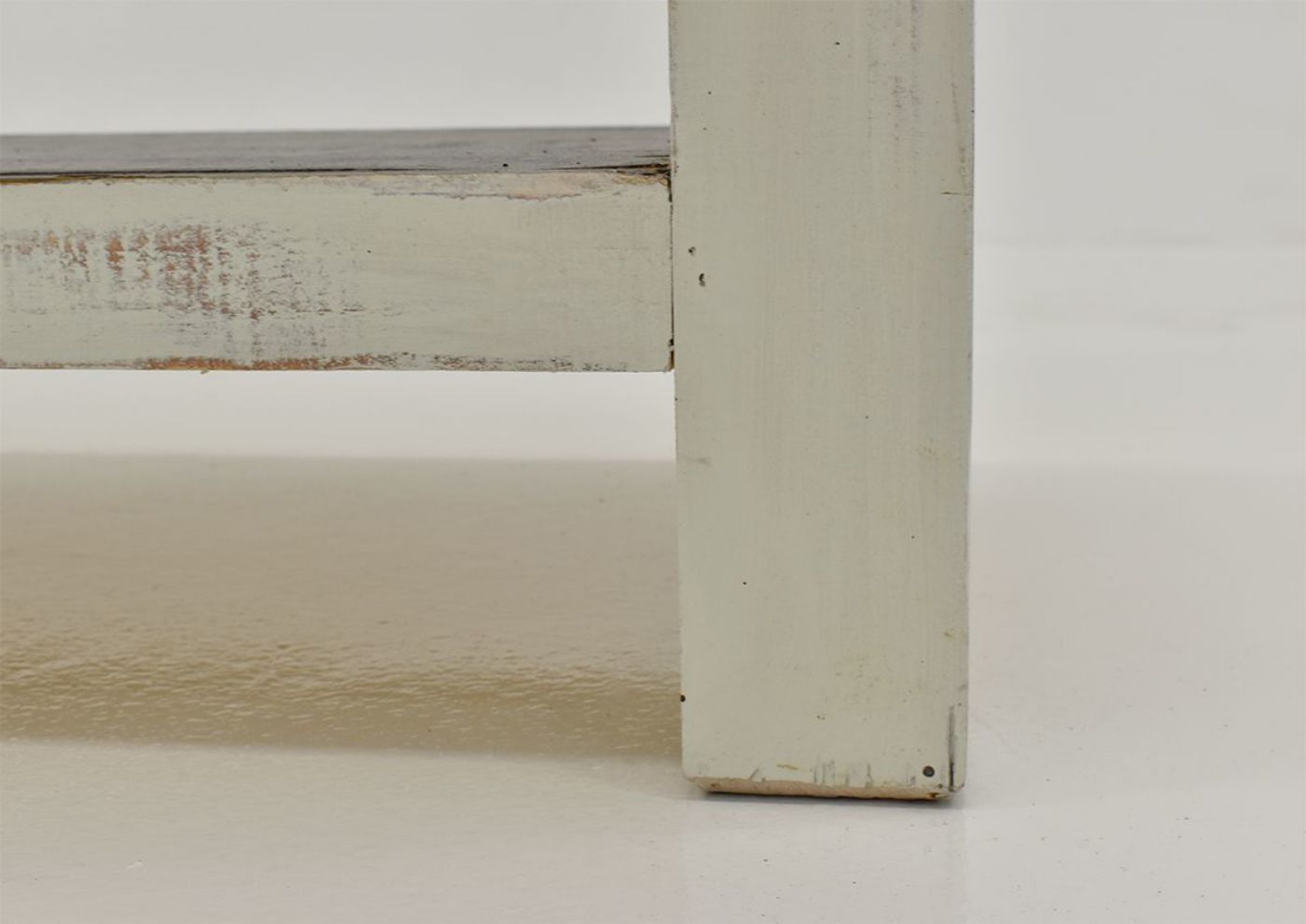 White and Brown Cottage Sofa Table by Vintage Showing the Foot Detail | Home Furniture Plus Bedding