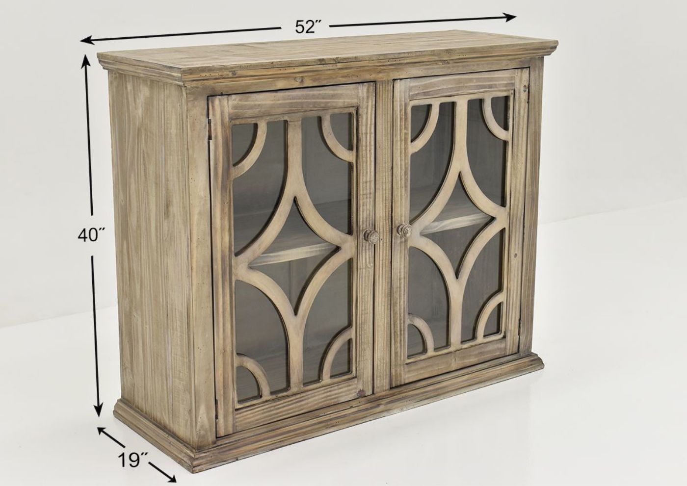 Granite Gray Westgate 2 Door Cabinet by Vintage Furniture Showing the Dimensions | Home Furniture Plus Bedding