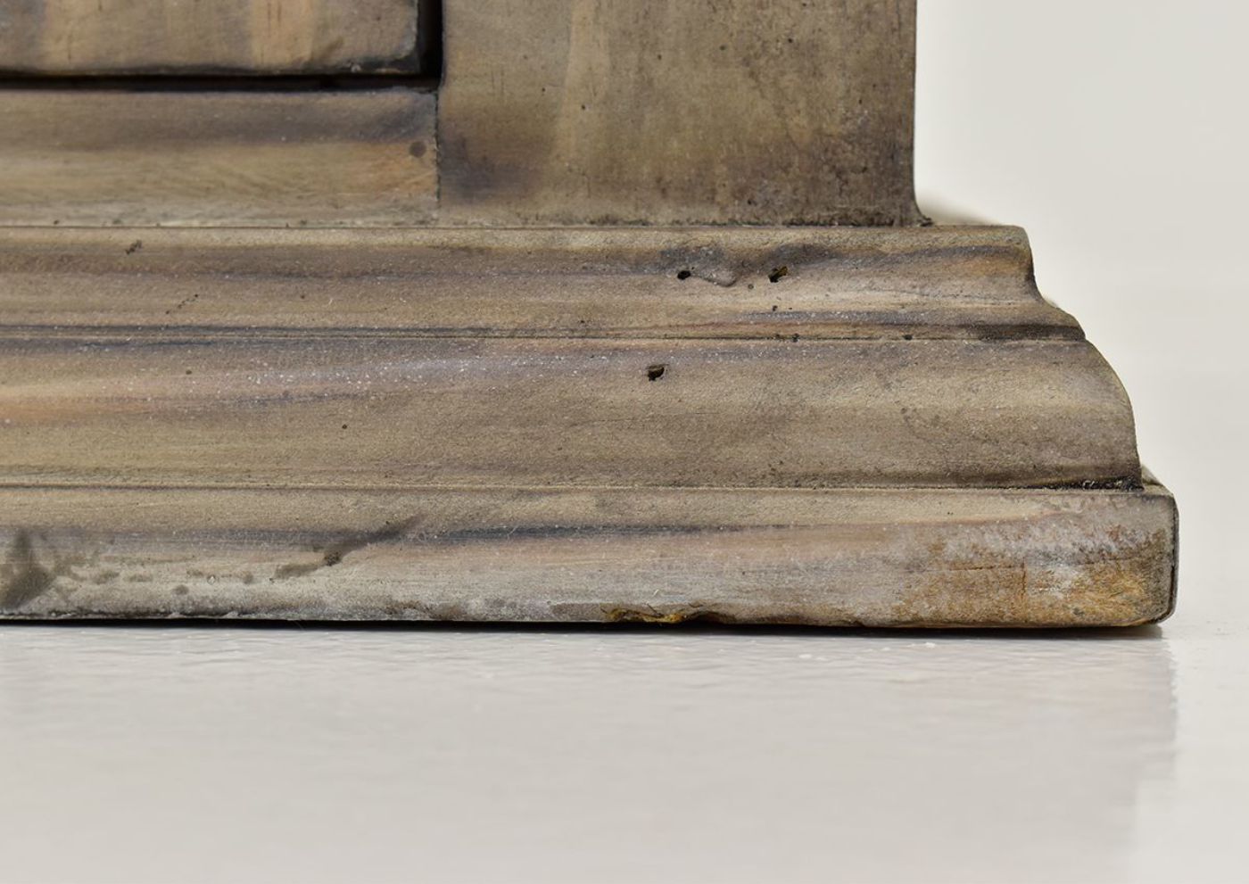 Granite Gray Westgate 2 Door Cabinet by Vintage Furniture Showing the Base Carved Detail | Home Furniture Plus Bedding