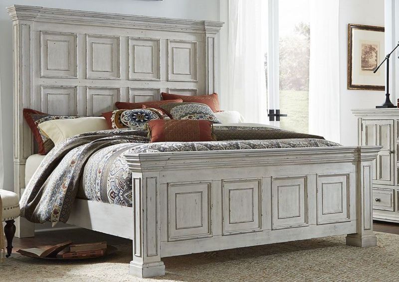 White Big Valley Queen Size Bed by Liberty Furniture Showing the Room View | Home Furniture Plus Bedding