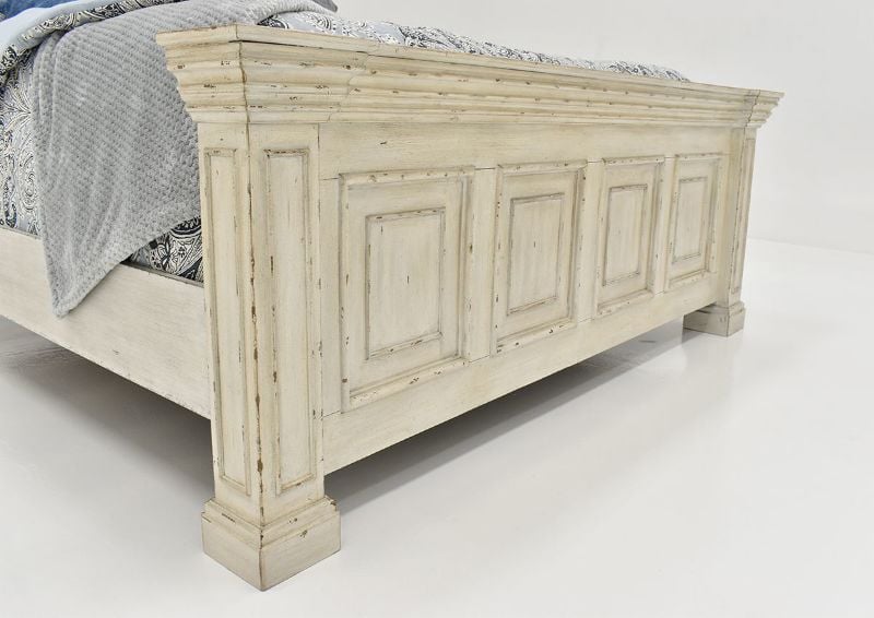 White Big Valley King Size Bed by Liberty Furniture Showing the Carved Footboard | Home Furniture Plus Bedding