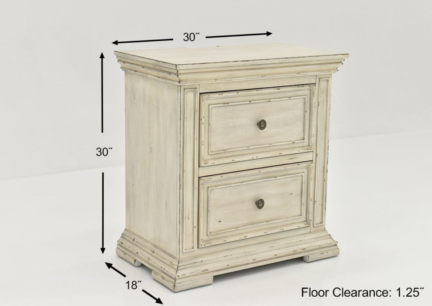 White Big Valley Nightstand by Liberty Furniture Showing the Dimensions | Home Furniture Plus Bedding