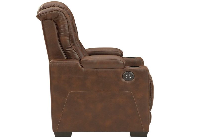 Brown Owners Box POWER Recliner by Ashley Showing the Side View | Home Furniture Plus Bedding