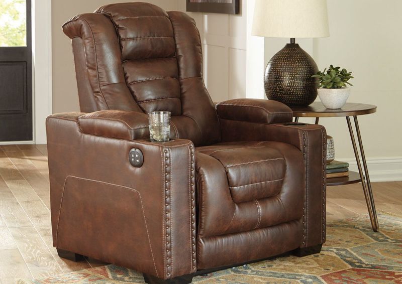 Brown Owners Box POWER Recliner by Ashley Showing the Room View | Home Furniture Plus Bedding