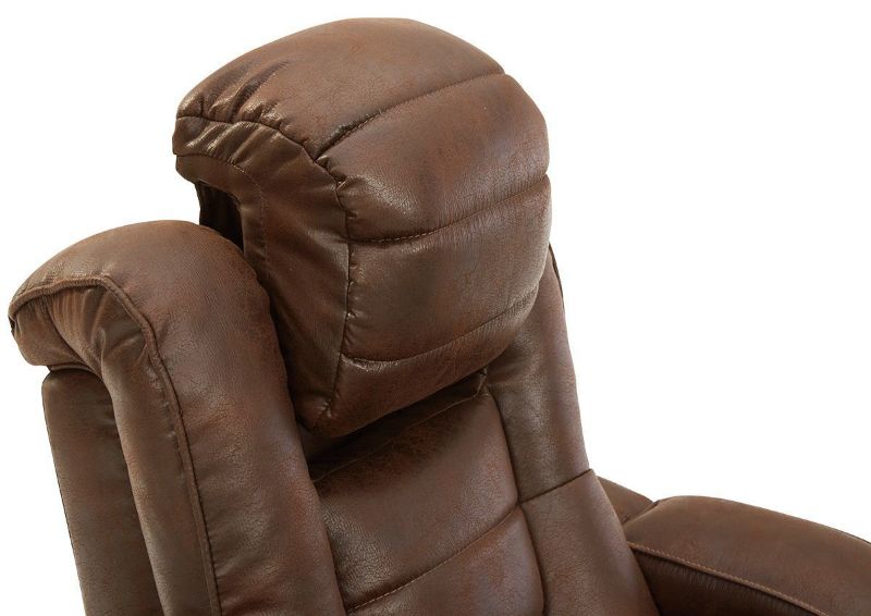 Brown Owners Box POWER Recliner by Ashley Showing the Adjustable Headrest | Home Furniture Plus Bedding