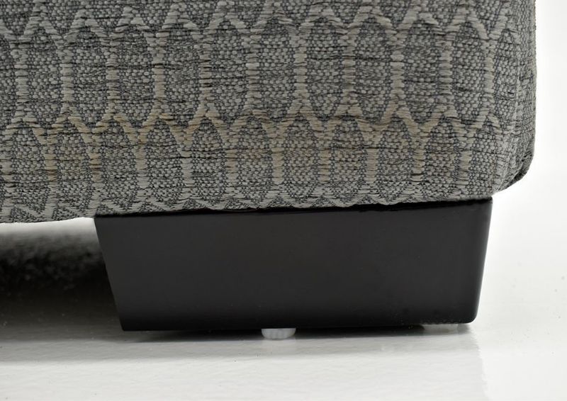 Dove Gray Crosby Cocktail Ottoman by Franklin Showing the Block Style Feet, Made in the USA | Home Furniture Plus Bedding