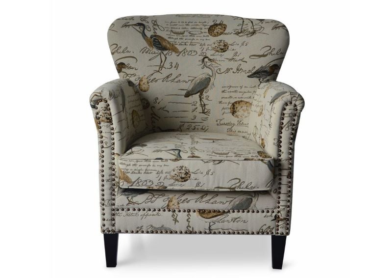 Off White Patterned Phoebe Accent Chair by Jofran Showing the Front View | Home Furniture Plus Bedding
