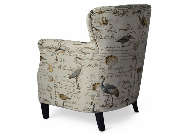 Off White Patterned Phoebe Accent Chair by Jofran Showing the Rear Angled View | Home Furniture Plus Bedding