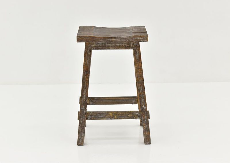 Barnwood Brown Trent 24 Inch Barstool by Vintage Showing the Front View | Home Furniture Plus Bedding