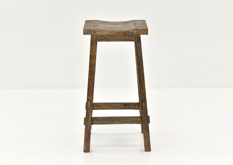 Barnwood Brown Trent 30 Inch Barstool by Vintage Showing the Front View  | Home Furniture Plus Bedding