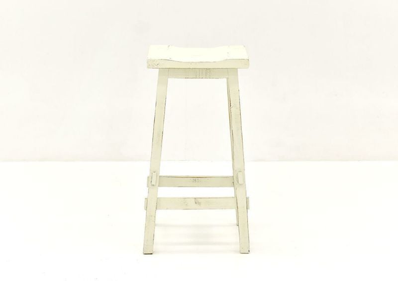 White Trent 30 Inch Barstool by Vintage Showing the Front View | Home Furniture Plus Bedding