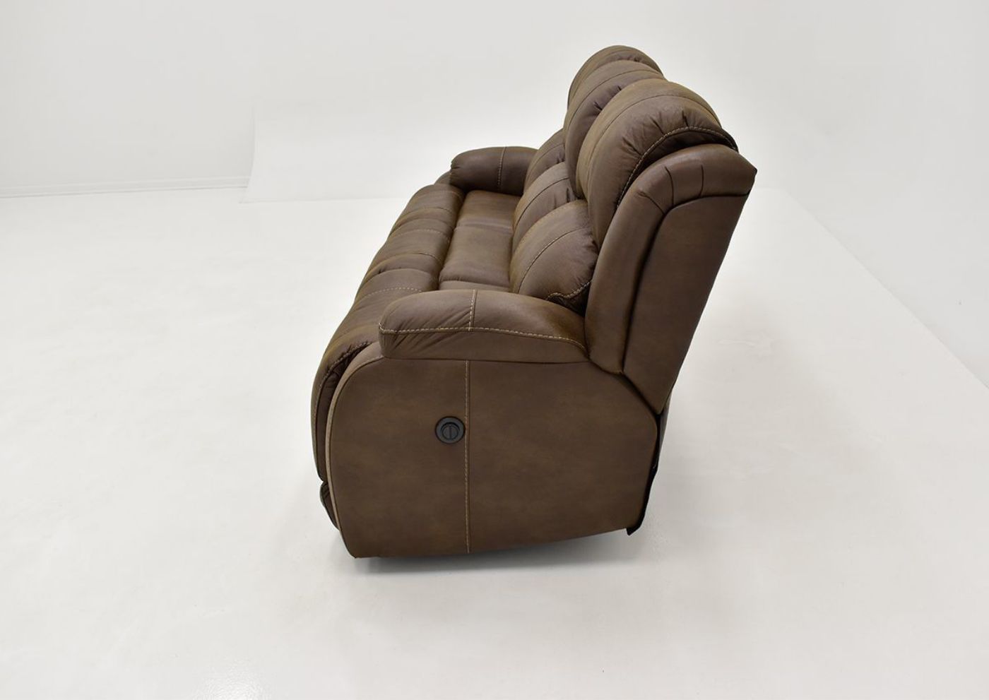 Brown Denali POWER Reclining Sofa by HomeStretch side view  | Home Furniture Plus Bedding