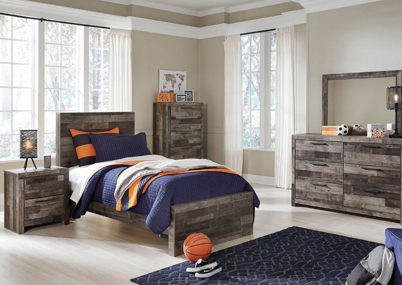 Picture of Derekson Twin Size Bedroom Set - Gray Brown