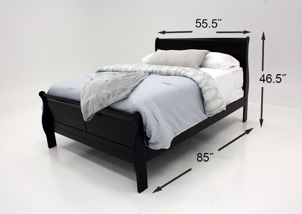 Louis Philippe Full Size Bedroom Furniture Set in Deep Black - Coaster -  201071F-BSET - Bedroom Sets