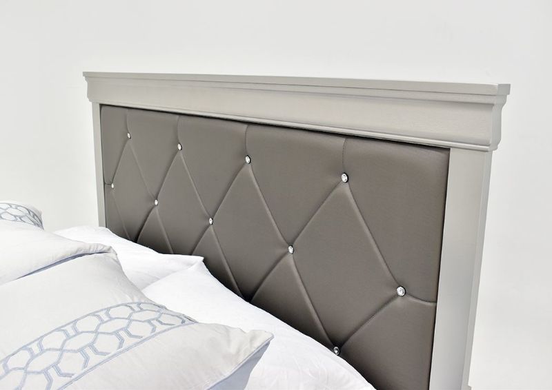 Silver Amalia Twin Size Bedroom Set by Crown Mark Showing the Headboard Detail | Home Furniture Plus Bedding