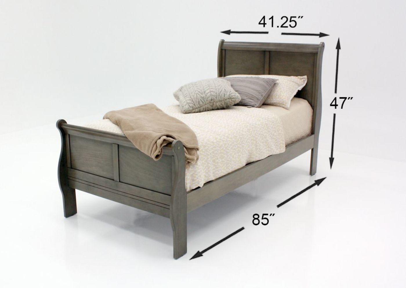Picture of Louis Philippe Twin Size Bedroom Set - Gray