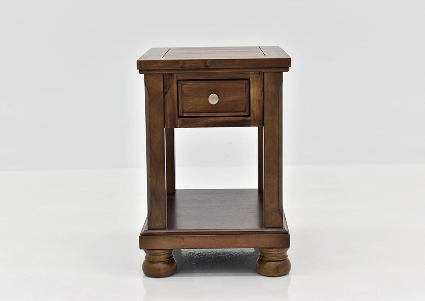 Chestnut Brown Flynnter Chairside End Table by Ashley Furniture Facing Front | Home Furniture Plus Mattress