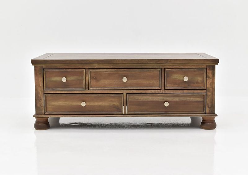 Chestnut Brown Flynnter Coffee Table by Ashley Furniture Facing Front | Home Furniture Plus Mattress