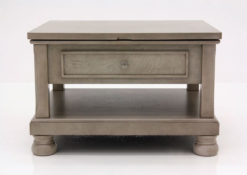 Burnished Gray Lettner Lift-Top Coffee Table by Ashley Furniture Facing Front | Home Furniture Plus Mattress